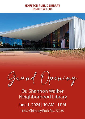 The Houston Public Library (HPL) proudly announces the grand opening of the Dr. Shannon Walker Neighborhood Library, a momentous event …