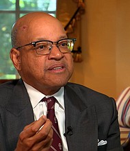 Morehouse College President David A. Thomas tells CNN the school will "not ask police to take individuals out of commencement in zip ties."
Mandatory Credit:	CNN via CNN Newsource