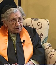 94-year-old, Norma Zeirke, received her honorary degree from Carroll University.
Mandatory Credit:	WDJT via CNN Newsource
