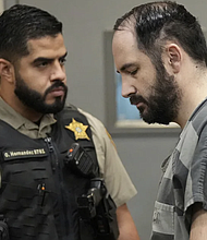 Daniel Perry returns to his chair after being sentenced to 25 years for the murder of Garrett Foster at the Blackwell-Thurman Criminal Justice Center in Austin, Texas, on Wednesday May 10, 2023. Jay Janner/Pool/Austin American-Statesman/AP/File