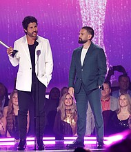 (From left) Dan Smyers and Shay Mooney of Dan + Shay at the 2024 ACM Awards in Texas.
Mandatory Credit:	Jason Kempin/Getty Images via CNN Newsource