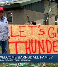 A Barsndall family got a once-in-a-lifetime opportunity to attend an OKC Thunder game during the Western Conference semifinals on May 15.
Mandatory Credit:	KJRH via CNN Newsource
