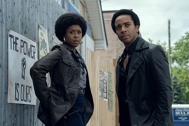 Moses Ingram and André Holland in "The Big Cigar," premiering on Apple TV+.
Mandatory Credit:	Brendan Adam-Zwelling/Apple TV+ via CNN Newsource