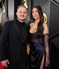 Zach Bryan and Brianna LaPaglia at the 2024 Grammy Awards in Los Angeles.
Mandatory Credit:	Neilson Barnard/Getty Images for The Recording Academy via CNN Newsource