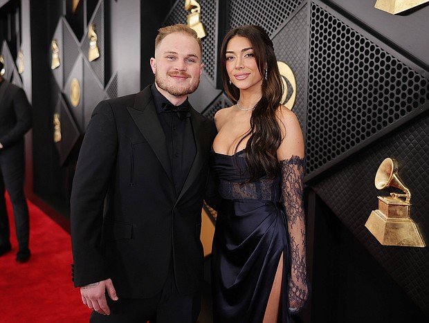 Zach Bryan and Brianna LaPaglia at the 2024 Grammy Awards in Los Angeles.
Mandatory Credit:	Neilson Barnard/Getty Images for The Recording Academy via CNN Newsource