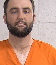 PGA golfer Scottie Scheffler was detained by police after he tried to drive past a police officer into Valhalla Golf Club.
Mandatory Credit:	Louisville Metropolitan Police Dept. via CNN Newsource