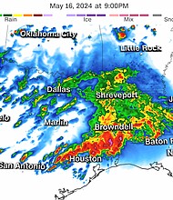A forecast model shows one way storms could develop late Thursday in the South.
Mandatory Credit:	CNN Weather via CNN Newsource