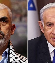 The International Criminal Court is seeking arrest warrants for Hamas leader Yahya Sinwar (left) and Israeli Prime Minister Benjamin Netanyahu.
Mandatory Credit:	Getty Images/Shutterstock via CNN Newsource