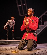 Christian Trimmingham, seen here performing in his school’s production of
“Hamlet,” has been selected as a 2024 Presidential Scholar in the Arts.
