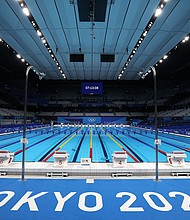 Some two dozen swimmers tested positive for banned performance enhancing substance trimetazidine ahead of the Tokyo Olympics.
Mandatory Credit:	Clive Rose/Getty Images via CNN Newsource