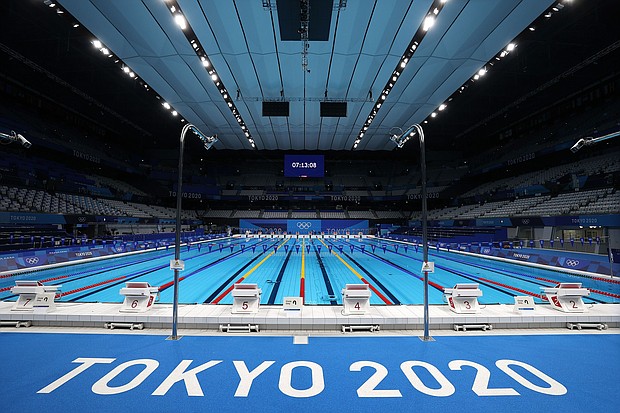 Some two dozen swimmers tested positive for banned performance enhancing substance trimetazidine ahead of the Tokyo Olympics.
Mandatory Credit:	Clive Rose/Getty Images via CNN Newsource