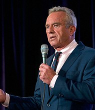 Independent presidential candidate Robert F. Kennedy Jr. speaks at the Libertarian National Convention in Washington, DC, on May 24, 2024. Kennedy will be a candidate for the Libertarian Party’s presidential nomination at the party’s convention on Sunday.
Mandatory Credit:	Bastien Inzaurralde/AFP/Getty Images via CNN Newsource