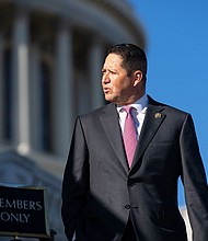 Rep. Tony Gonzales, a Texas Republican, shown at the at the U.S. House on Jan. 11, 2024, will face gun activist Brandon Herrera in a runoff election on Tuesday, May 28, 2024.
Mandatory Credit:	Bill Clark/CQ-Roll Call, Inc./Getty Images via CNN Newsource