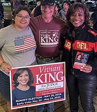 Vivian King won the Democratic Party nomination for the 486th District Court.