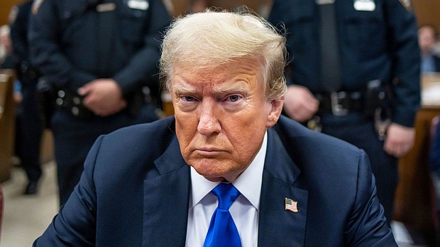 Former U.S. President Donald Trump found guilty as he sits at the defendant's table inside the courthouse at his hush money trial at Manhattan Criminal Court on May 30, in New York City.
Mandatory Credit:	Justin Lane/Pool/Getty Images via CNN Newsource