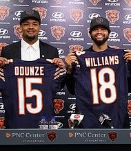 The Bears owned two top-10 selections in 2024 draft, using the ninth pick on Washington wideout Rome Odunze.
Mandatory Credit:	Michael Reaves/Getty Images via CNN Newsource