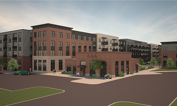 A rendering of The Helios, rent-restricted, solar-powered apartments planned for Chamberlayne Avenue.