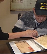 105-year-old Jewish WWII veteran Danny Jacobson reflects on letter he wrote using Hitler’s personal stationery.
Mandatory Credit:	WSVN via CNN Newsource