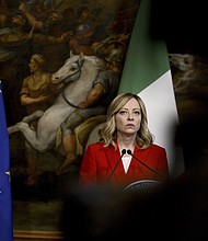 Italian Prime Minister Giorgia Meloni speaks in Rome on May 13.
Mandatory Credit:	Simona Granati/Corbis News/Getty Images via CNN Newsource