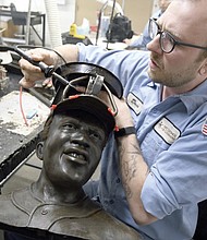 A bronze Jackie Robinson statue that was cut off at the ankles and stolen in Wichita,
Kansas is being recast in Colorado. A national outpouring of donations enabled Wichita
to quickly order a replacement.