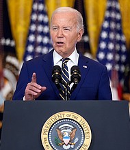 President Joe Biden, seen here on June 4, will touch down in Paris on Wednesday for a trip marking the 80th anniversary of D-Day.
Mandatory Credit:	Manuel Balce Ceneta/AP via CNN Newsource