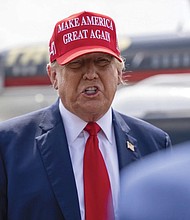 Former President Donald Trump speaks in Atlanta on April 10, 2024.