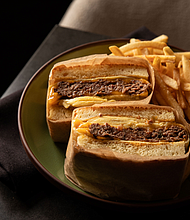 Thirteen by James Harden’s new Sunday Brunch features an amazing array of premium delights like the Wagyu Patty Melt (Snake River Farms Wagyu Patty, Cheddar Cheese, Egg Wrap, and True Aioli, served with fries)
Photo: Courtesy of Thirteen by James Harden