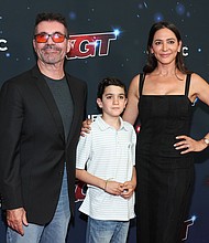 Simon Cowell, Eric Cowell and Lauren Silverman at the "America's Got Talent" Season 18 finale in 2023.
Mandatory Credit:	John Salangsang/Variety/Getty Images via CNN Newsource