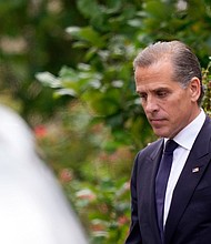 Hunter Biden departs from federal court on Tuesday. Matt Slocum/AP
