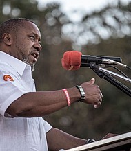 Malawi Vice President Saulos Chilima, seen campaigning in 2019, has been killed in a plane crash along with nine other passengers.
Mandatory Credit:	Gianluigi Gurcia/AFP/Getty Images via CNN Newsource