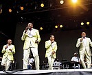 Roquel Payton, from left, Alexander Morris, Ronnie McNeir and Duke Fakir of the Four Tops perform at the All in Music & Arts Festival in Indianapolis on Sept. 3, 2022. Morris filed a lawsuit Monday against Ascension Macomb-Oakland Hospital in Warren, Mich. He is claiming racial discrimination and other misconduct during a 2023 visit for chest pain and breathing problems.