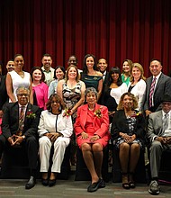 Comcast NBCUniversal leaders and teammates gathered with HONORED GUESTS (left to right) Judson Robinson III; Beatrice Foots-Duncantell, wife of the late Ovide Duncantell; Jacqueline Whiting Bostic; Norma Bradley; and Dr. James Douglas at Houston’s Emancipation Park Cultural Center, June 11, 2024. Comcast NBCUniversal hosted the evening to celebrate Houston-based civil rights champions featured on its “Voices of the Civil Rights Movement” platform. (Comcast NBCUniversal / Voices of the Civil Rights Movement)