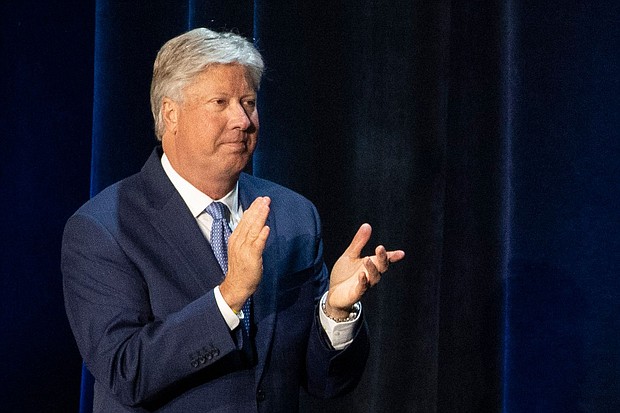 Pastor Robert Morris applauds after President Donald Trump spoke at Gateway Church's Dallas campus in June 2020.
Mandatory Credit:	Alex Brandon/AP via CNN Newsource