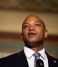 Maryland Gov. Wes Moore, seen here in April, pardoned more than 175,000 marijuana convictions on June 17.
Mandatory Credit:	Tierney L. Cross/Bloomberg/Getty Images via CNN Newsource