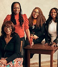 From left: Beulah Mae Mitchell, Stacey McBride-Irby, Lagueria Davis and Aaliyah Williams, the subjects and producers of 'Black Barbie: A Documentary,' pose for a portrait at the 2023 SXSW Film Festival.
Mandatory Credit: Robby Klein/Getty Images via CNN Newsource