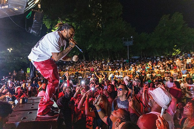 R&B singer Raheem Devaughn joined in the final performance of Grammy-nominated rapper Mad Skillz along with several hip-hop artists June 16 at Dogwood Dell.