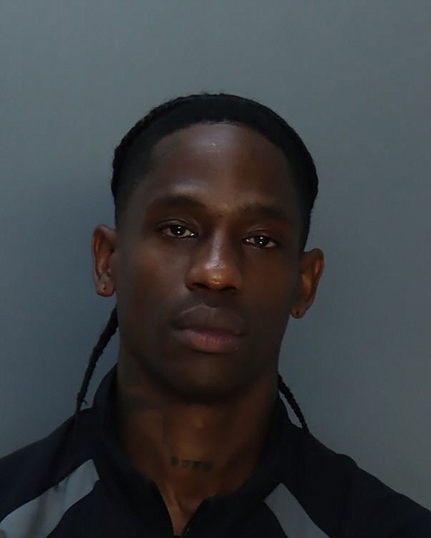 Travis Scott was arrested in Miami-Dade County.
Mandatory Credit:	Miami-Dade Corrections via CNN Newsource
