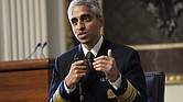 U.S. Surgeon General Vivek Murthy speaks in April during an event at the White House in Washington.