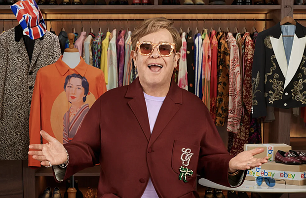 Elton John is selling off items from his wardrobe to raise funds for the Elton John AIDS Foundation. eBay Inc.