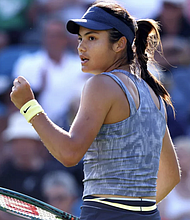 The landmark victory came at the eighth time of asking for Raducanu. Charlie Crowhurst/Getty Images