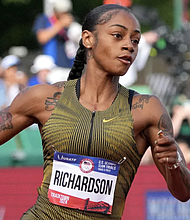 Richardson won her 200m heat at the US Olympic Trials in a time of 21.99. Kirby Lee/USA TODAY
Sports/Reuters
