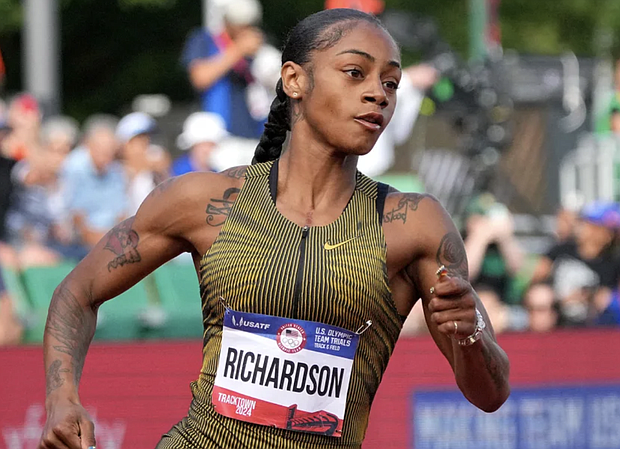 Richardson won her 200m heat at the US Olympic Trials in a time of 21.99. Kirby Lee/USA TODAY
Sports/Reuters