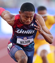 Quincy Wilson, 16, is fast becoming a rising star in the world of athletics.
Mandatory Credit:	Patrick Smith/Getty Images via CNN Newsource