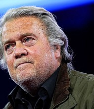 Former White House Chief Strategist Steve Bannon addresses the Conservative Political Action Conference (CPAC) annual meeting in National Harbor, Maryland on February 24.
Mandatory Credit:	Elizabeth Frantz/Reuters via CNN Newsource