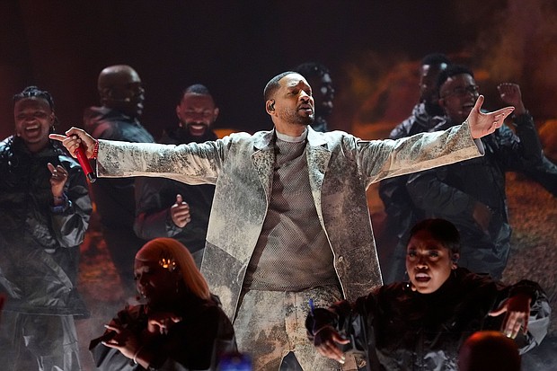 Will Smith, center, performs during the BET Awards on Sunday, June 30, at the Peacock Theater in Los Angeles.
Mandatory Credit:	Chris Pizzello/Invision/AP via CNN Newsource
