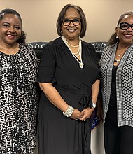 Humble ISD Trustee and Harris County Central Appraisal District Board Chair Martina Lemond Dixon, Harris County Central Appraisal District Board Member Ericka McCrutcheon, and former Houston ISD Trustee and Harris County Central Appraisal District Board Member Kathy Blueford Daniels