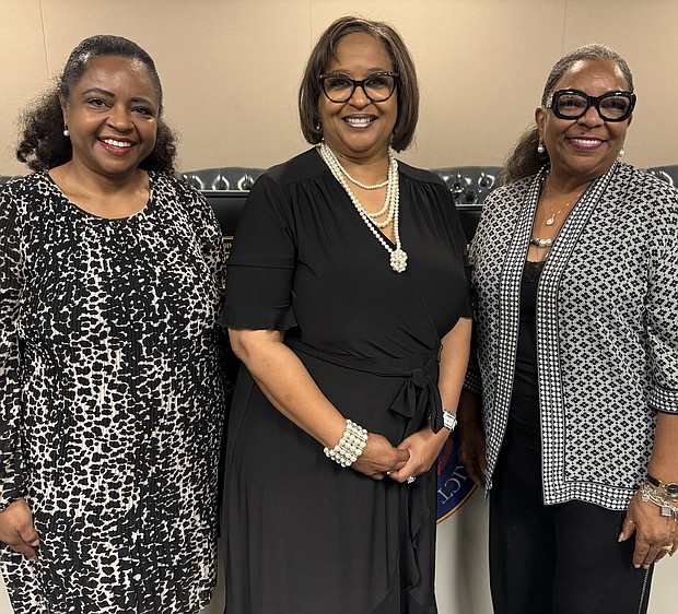 Humble ISD Trustee and Harris County Central Appraisal District Board Chair Martina Lemond Dixon, Harris County Central Appraisal District Board Member Ericka McCrutcheon, and former Houston ISD Trustee and Harris County Central Appraisal District Board Member Kathy Blueford Daniels