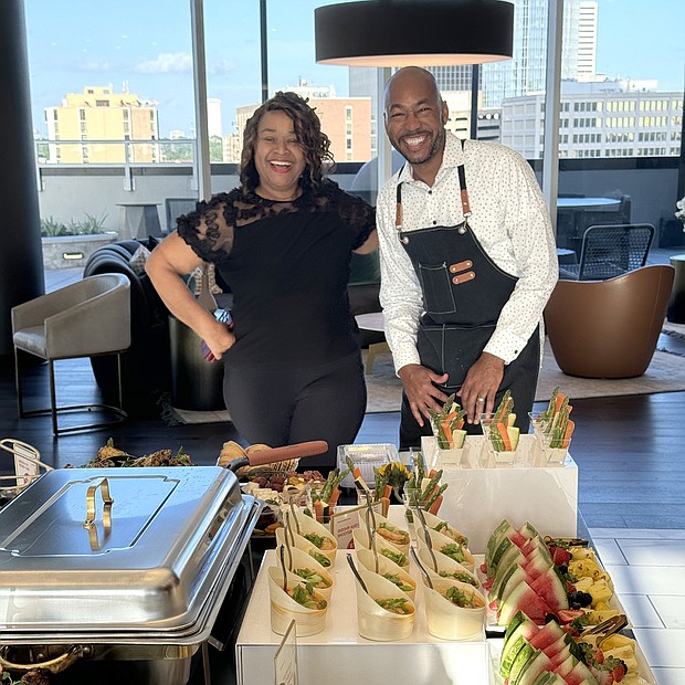 2024 Houston Ski Jammers - Summertime Social President Andrea Yowman and Chef Etchane Towers