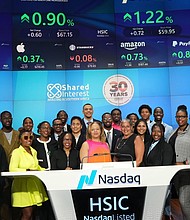 Morehouse College Sophomore Jeremy Hall had the opportunity to ring the closing bell at Nasdaq because of his involvement with Shared Interest. Photo provided by MyWhy Agency.