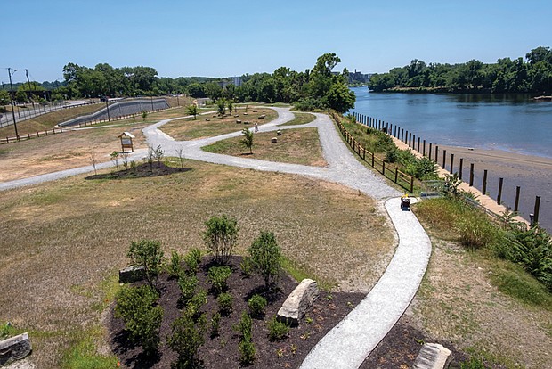 Dock Street Park opened last month in the city’s East End. The park is flanked by the Capitol Trail and the James River and is also home to the The James A. Buzzard River Education Center.